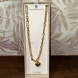 House of Harlow 1960 Gold Chain Necklace with Heart Pendant